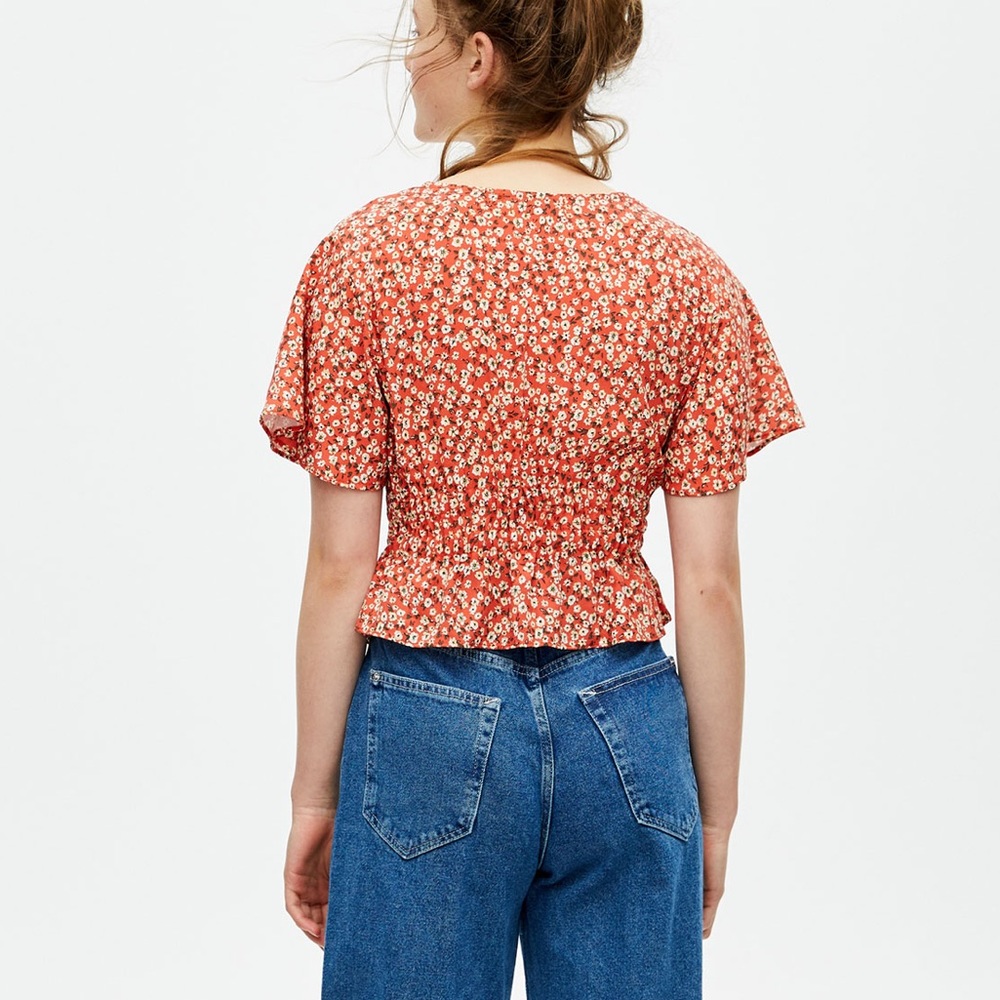 Pull & Bear Mini Floral Print Short Sleeve Shirt - Picture 4 of 5